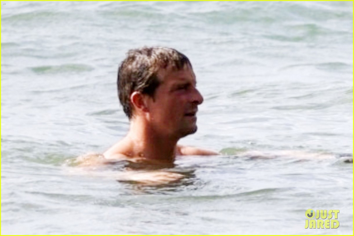 Bear Grylls Goes Shirtless for Dip in the Ocean in Costa Rica with Son Jesse Photo 5043097