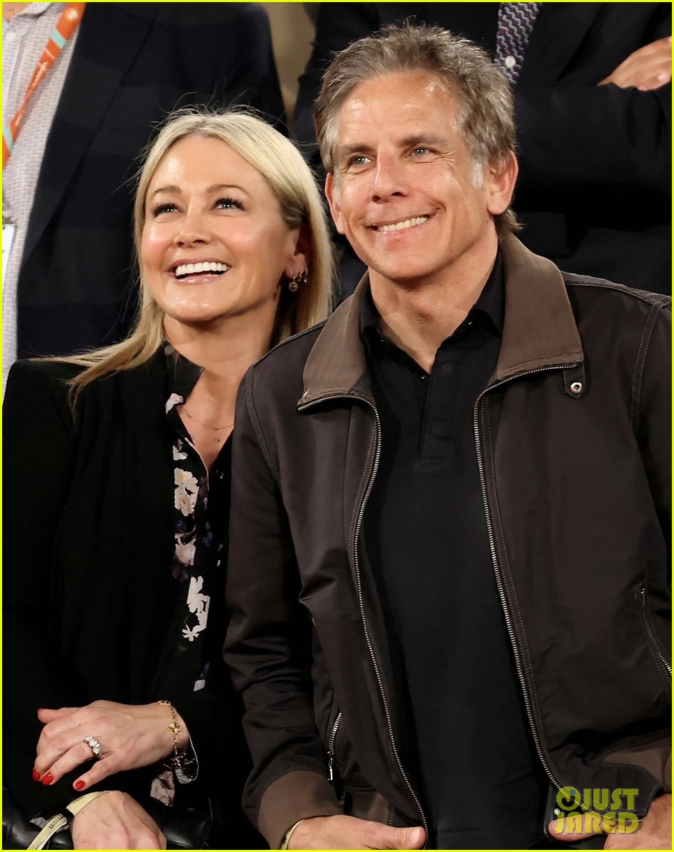 Ben Stiller Joins Wife Christine Taylor & Daughter Ella at French Open