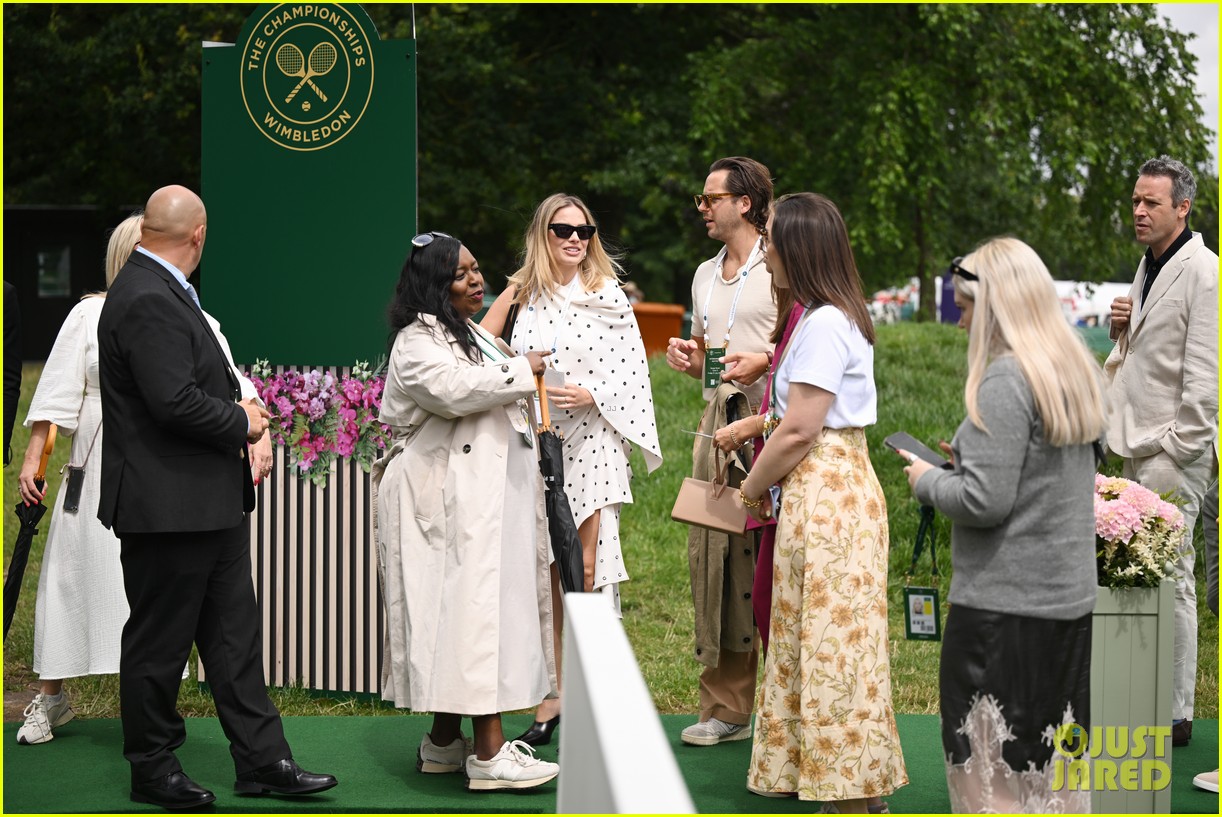 Margot Robbie Shows Off Tiny Baby Bump at Wimbledon 2024 with Husband