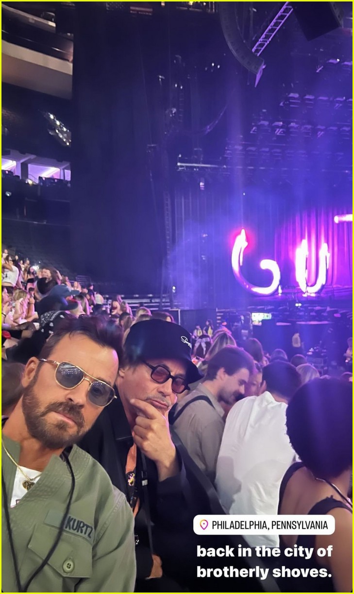 Justin Theroux & Robert Downey Jr. Attend Olivia Rodrigo Concert