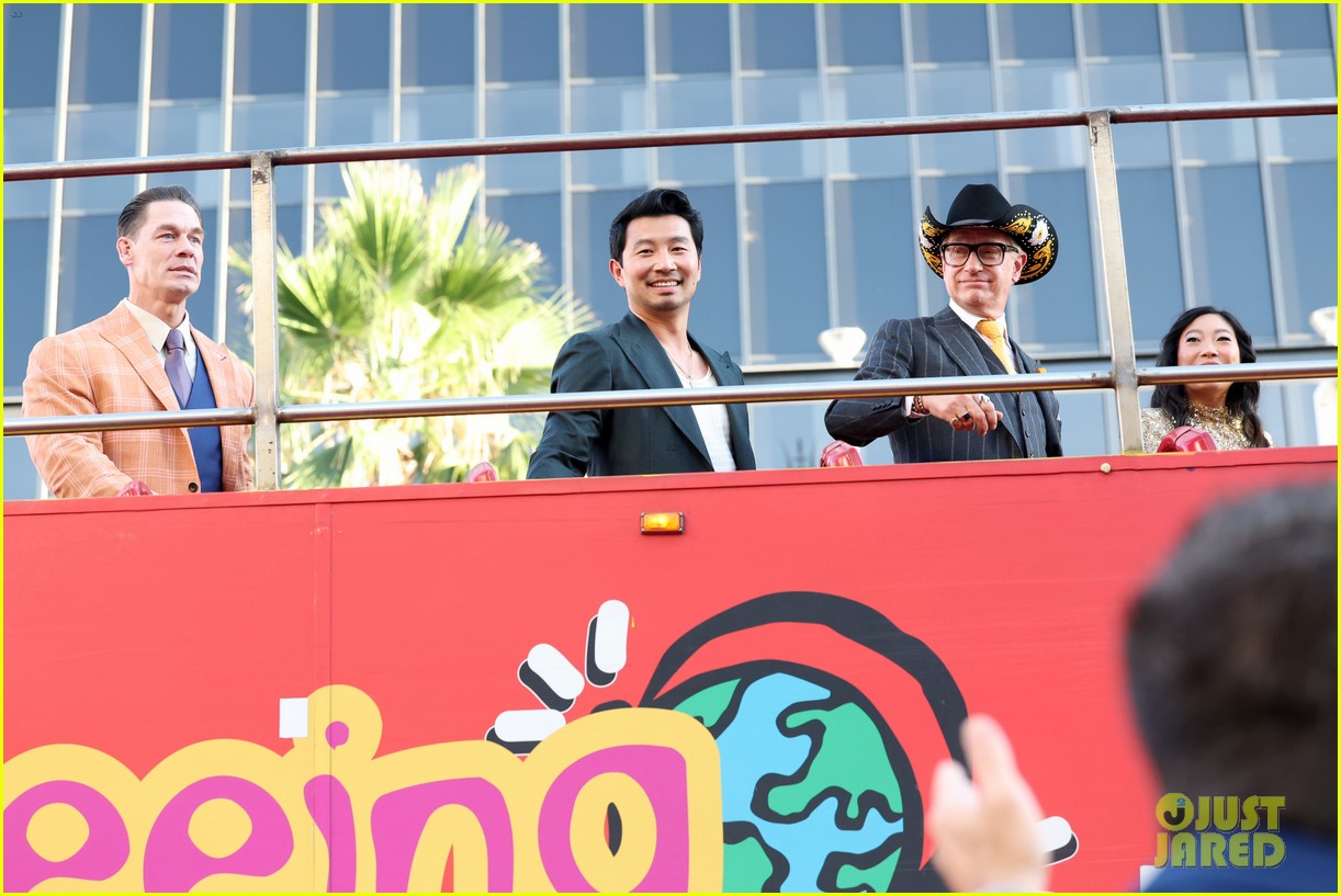 John Cena, Simu Liu, Paul Feig, & Awkwafina Take a Bus to 'Jackpot