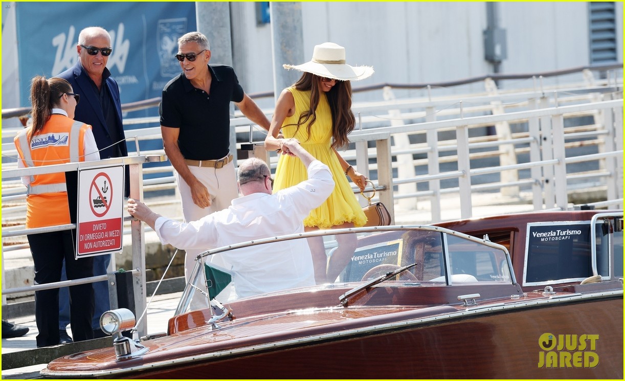 Clooney & Wife Amal Arrive in Italy for Venice Film Festival