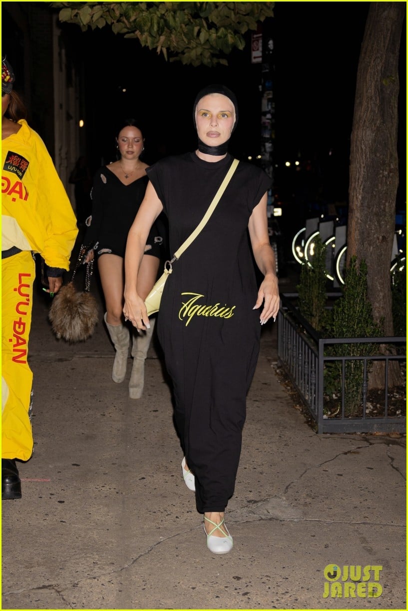 FKA twigs Sports Temporary Face Tattoo for Dinner Outing with Julia Fox