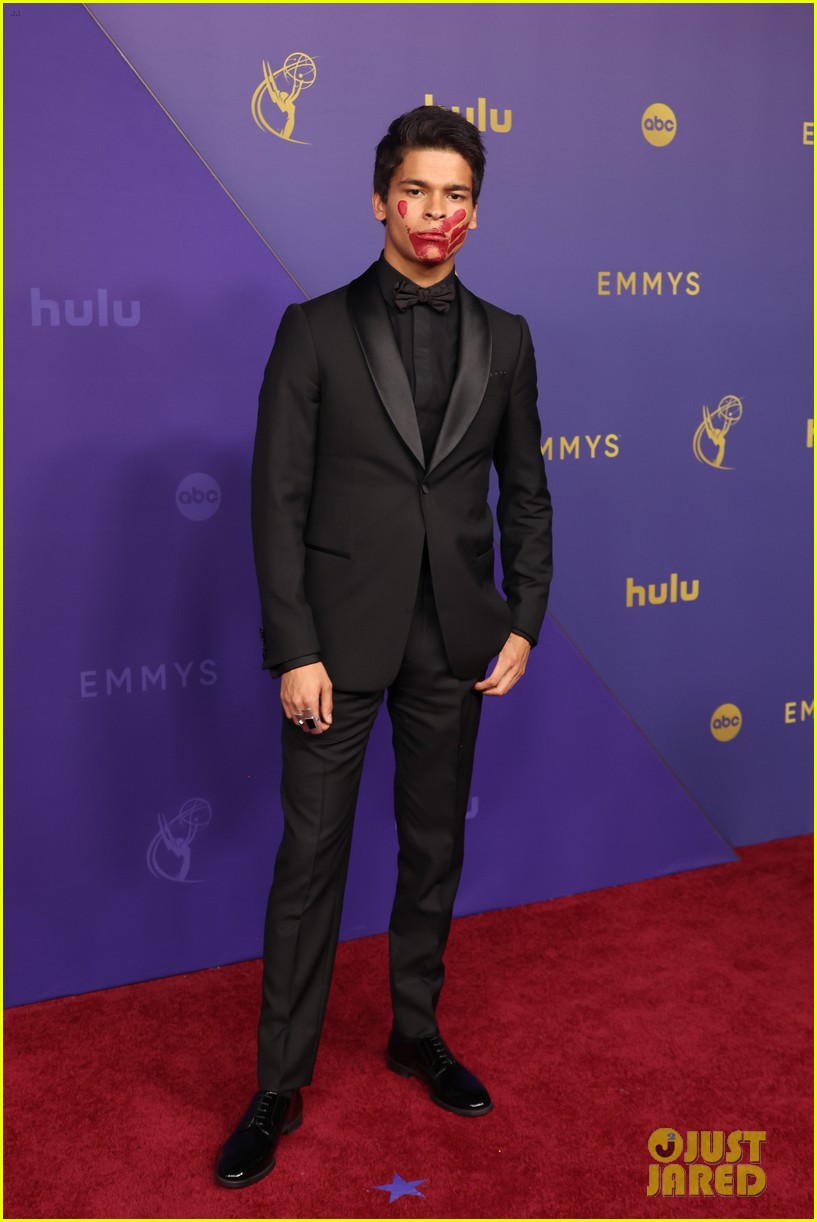 D'Pharaoh WoonATai Arrives at Emmy Awards With Red Hand Painted on