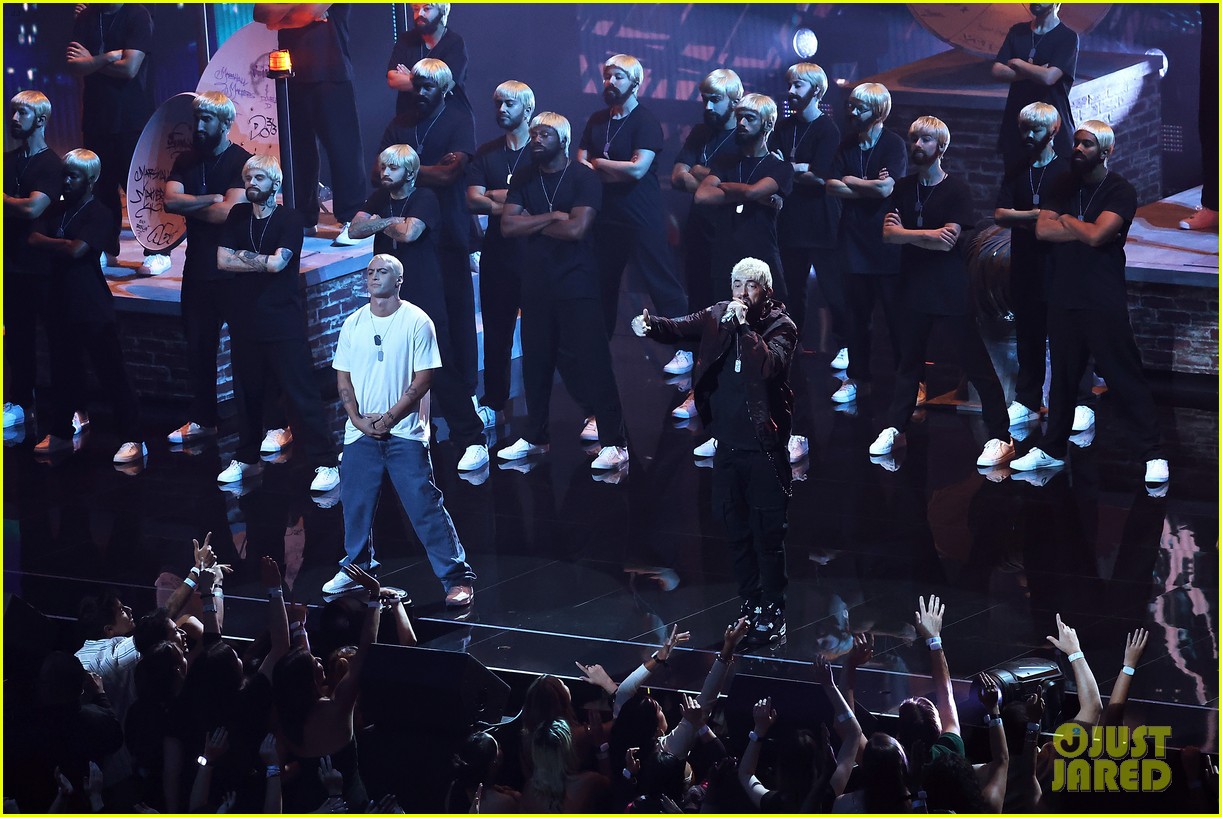 Eminem Rocks Slim Shady Blonde Wig as He Opens MTV VMAs 2024 with