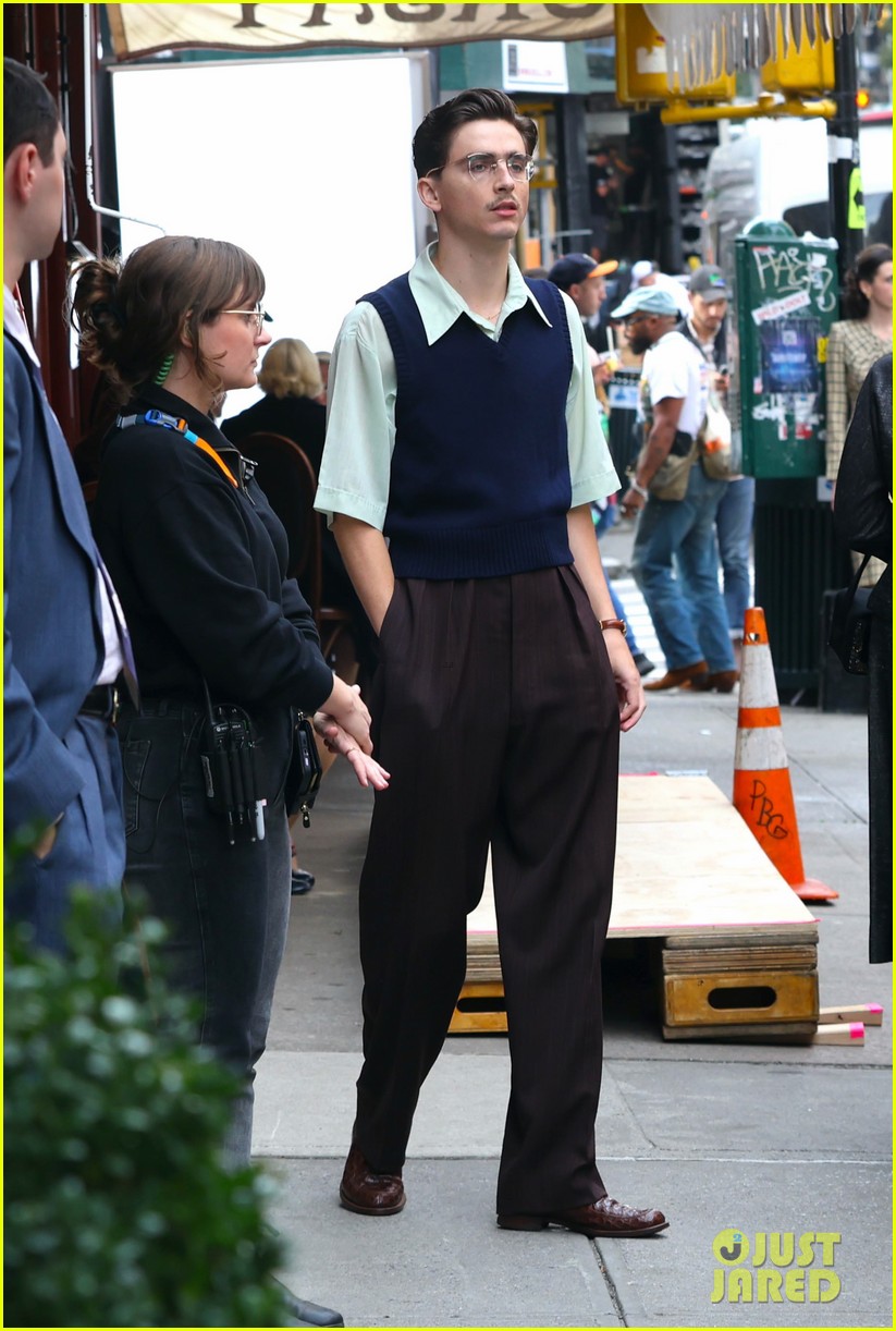 Timothee Chalamet Sports Tiny Mustache & Glasses as He Begins Filming ...