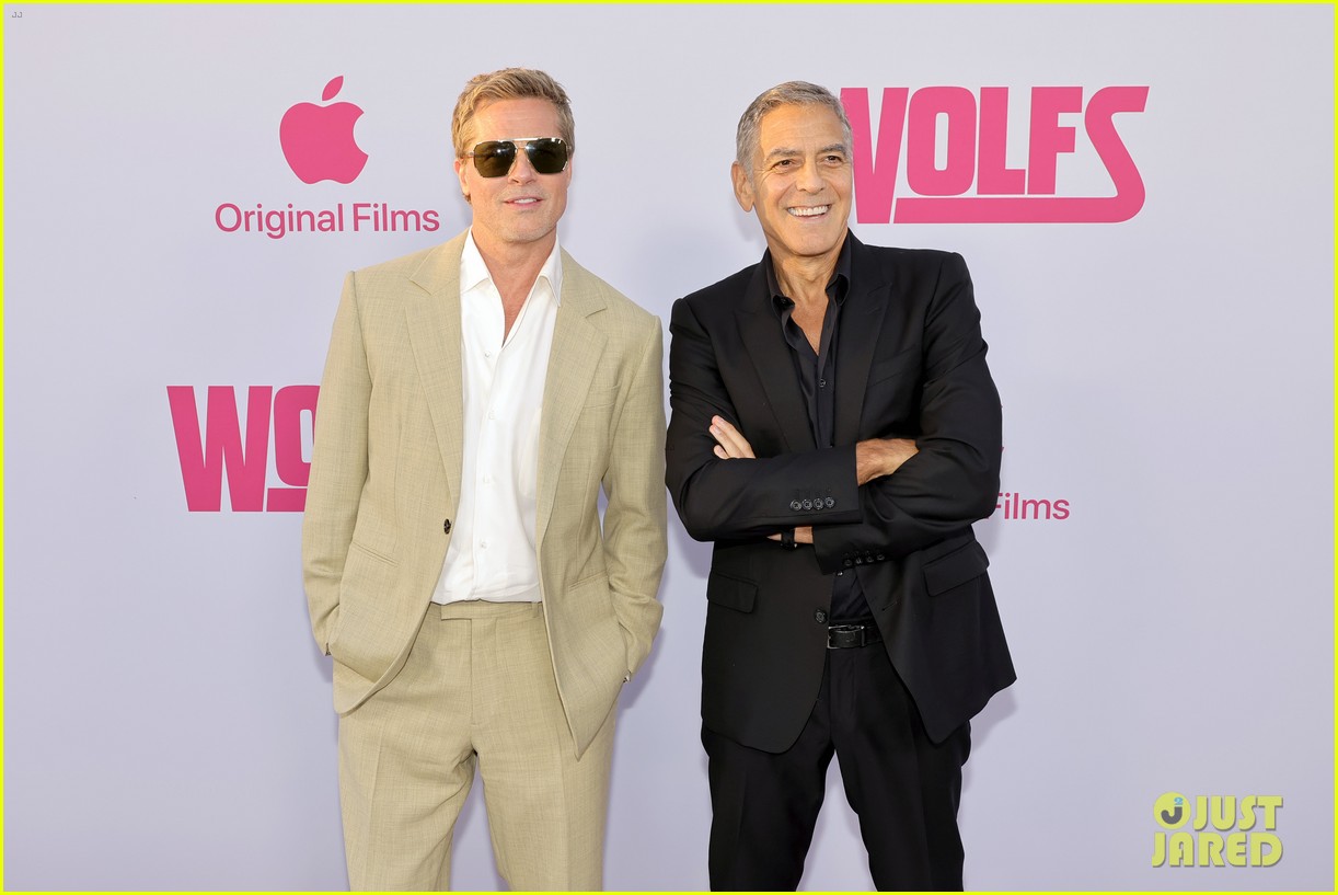 Clooney & Brad Pitt Buddy Up at 'Wolfs' Premiere in Hollywood