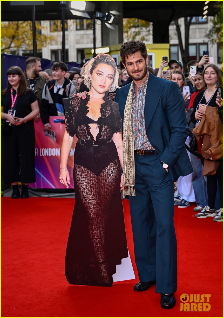 Andrew Garfield Poses With Florence Pugh Cut Out & His Onscreen