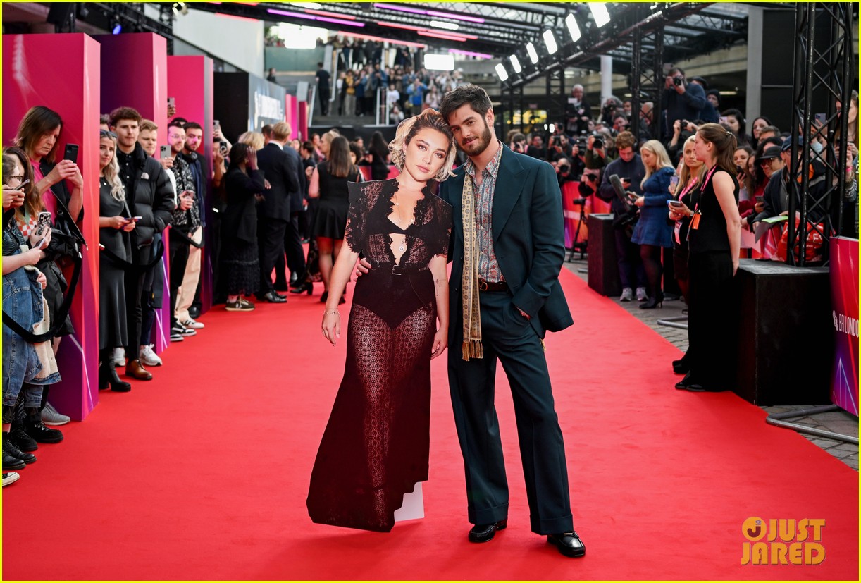 Andrew Garfield Poses With Florence Pugh Cut Out & His Onscreen