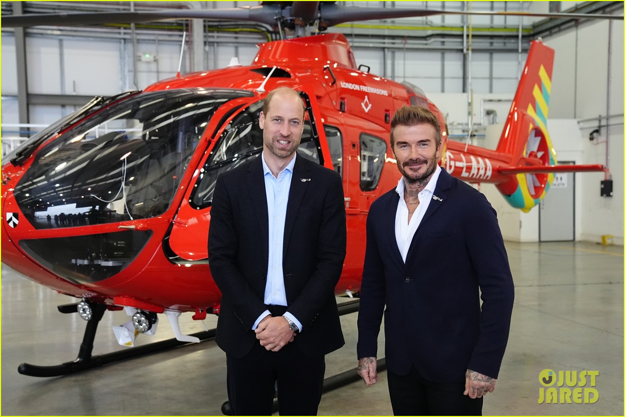 David Beckham Joins Prince William at London's Air Charity Ambulance