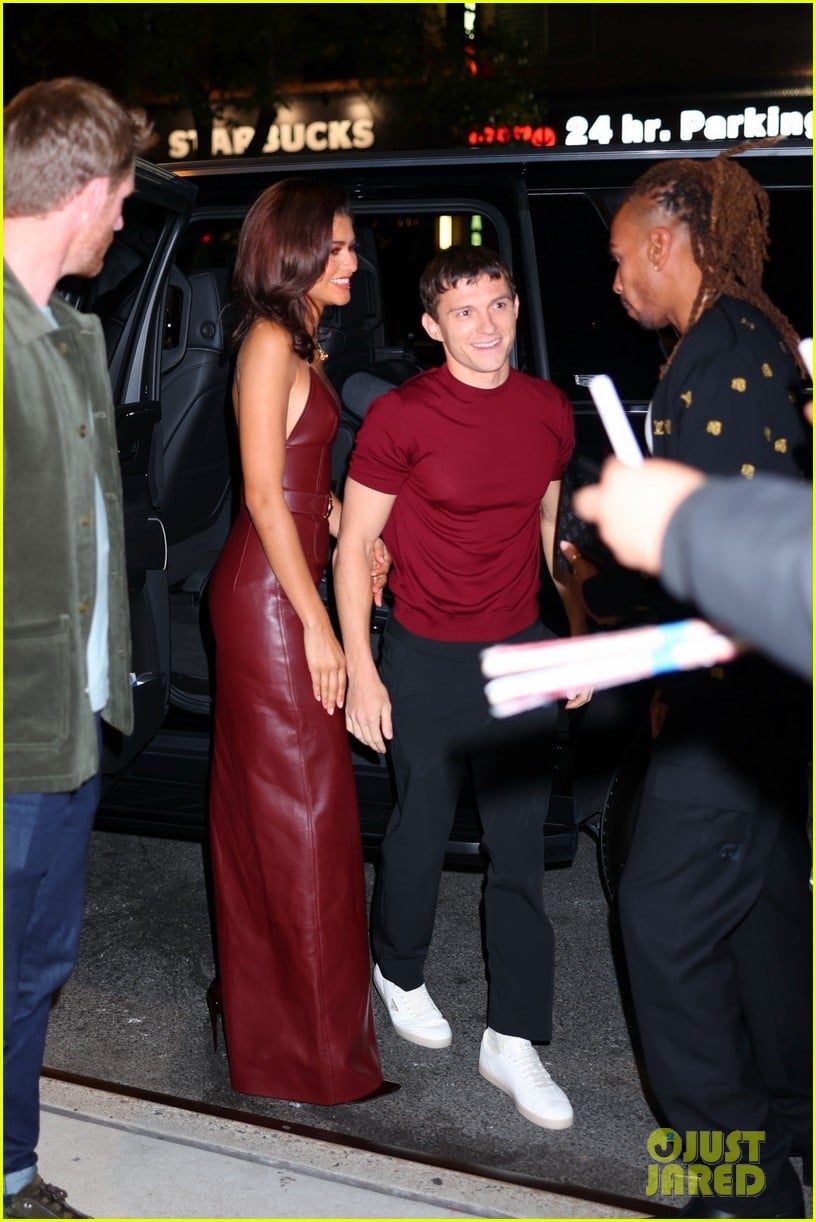 Zendaya & Tom Holland Match in Maroon for NYC Date Night! Photo
