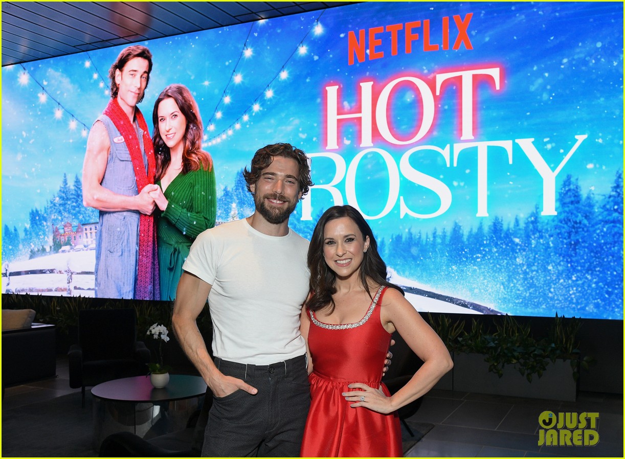 Lacey Chabert Gets Festive In Red Dress at 'Hot Frosty' Premiere With