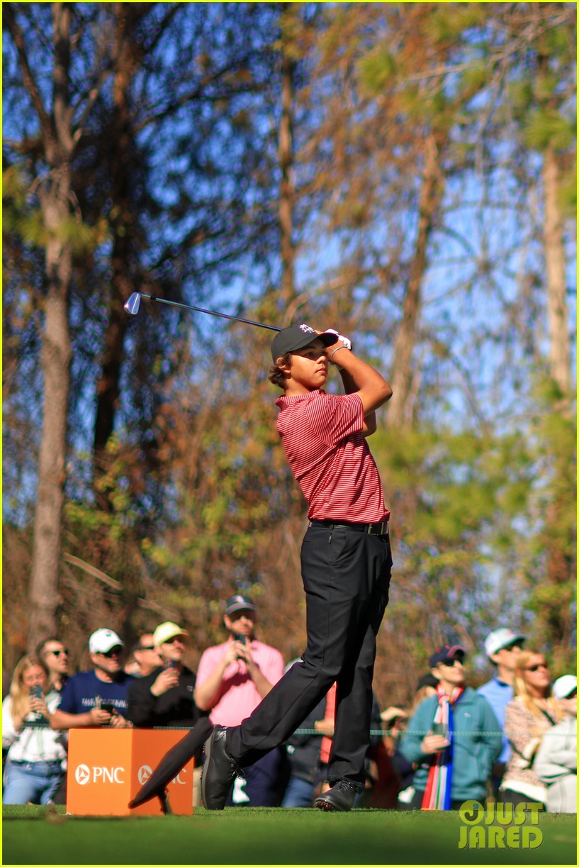 Tiger Woods Celebrates Son Charlie Woods Making First HoleinOne at