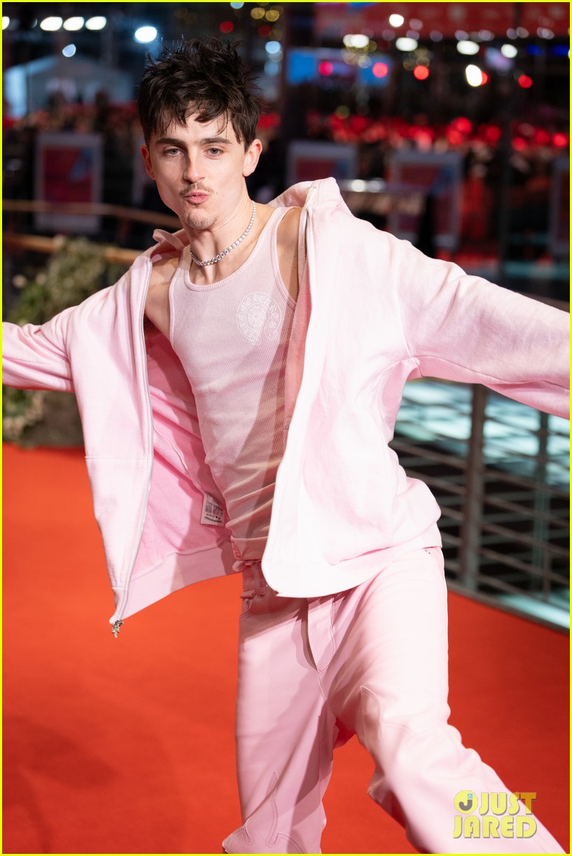 Timothee Chalamet Goes Playful in Pink for 'A Complete Unknown