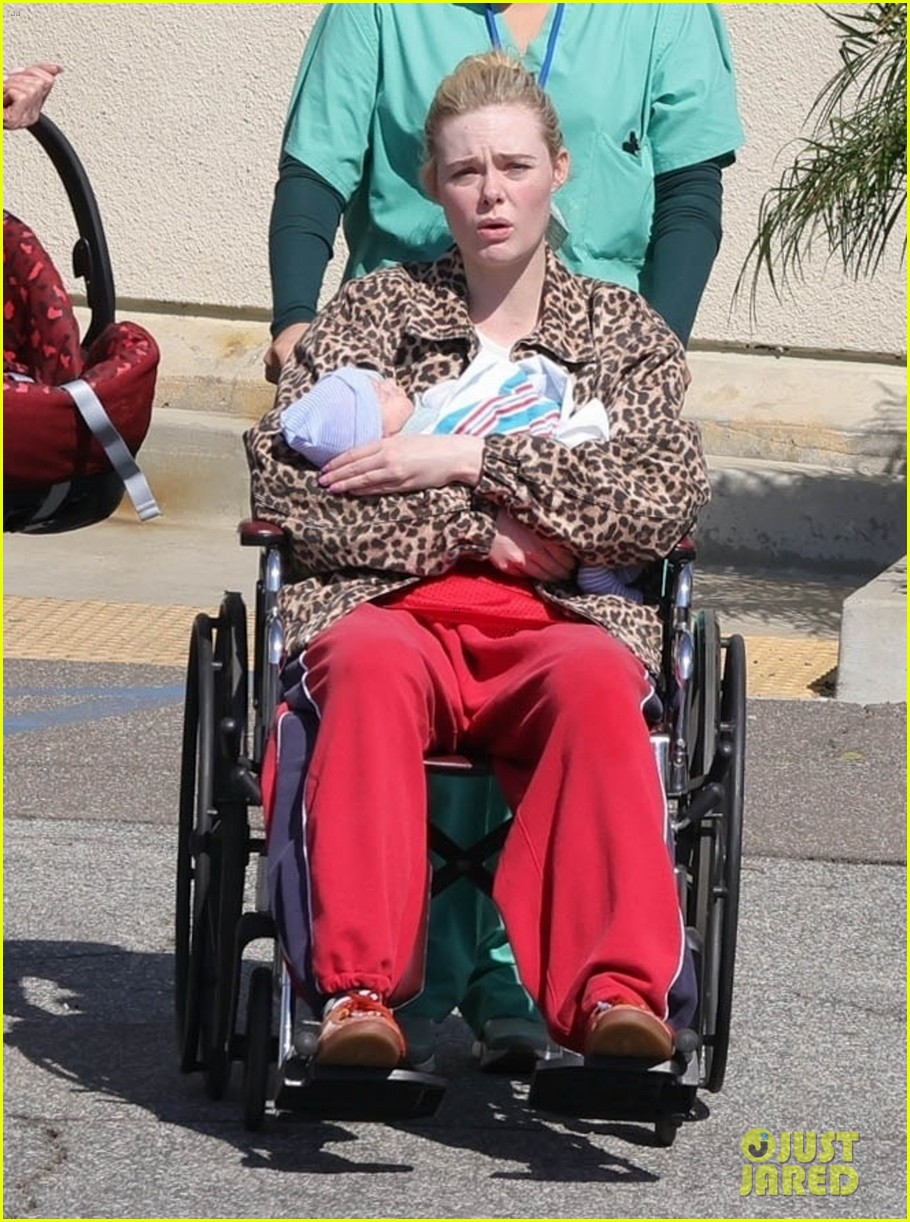Elle Fanning Carries Her Baby Out of Hospital With Michelle Pfeiffer on
