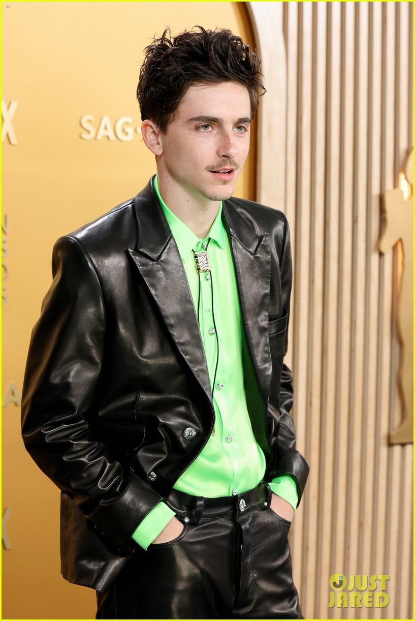 Timothee Chalamet Wears Bright Green SAG Awards 2025 Look While