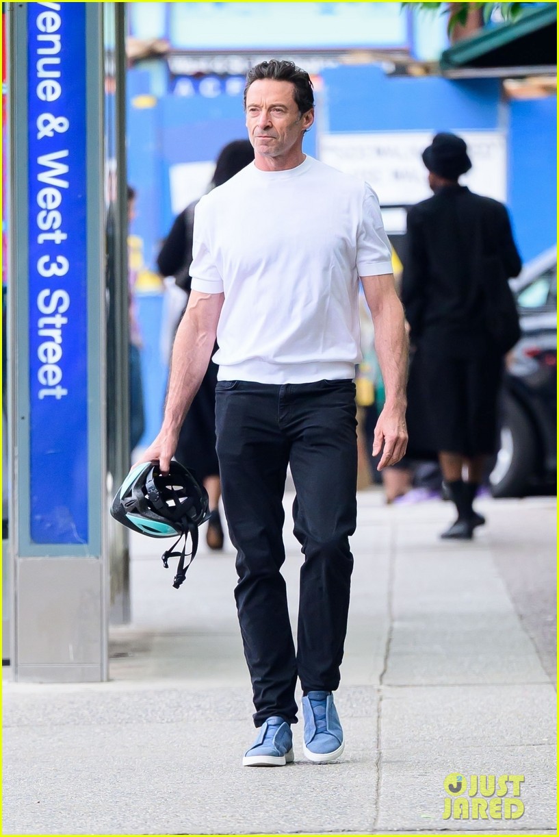 Hugh Jackman Spotted Heading to His OffBroadway Show in NYC Shortly