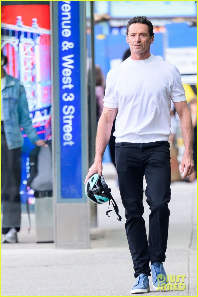 Hugh Jackman Spotted Heading to His OffBroadway Show in NYC Shortly