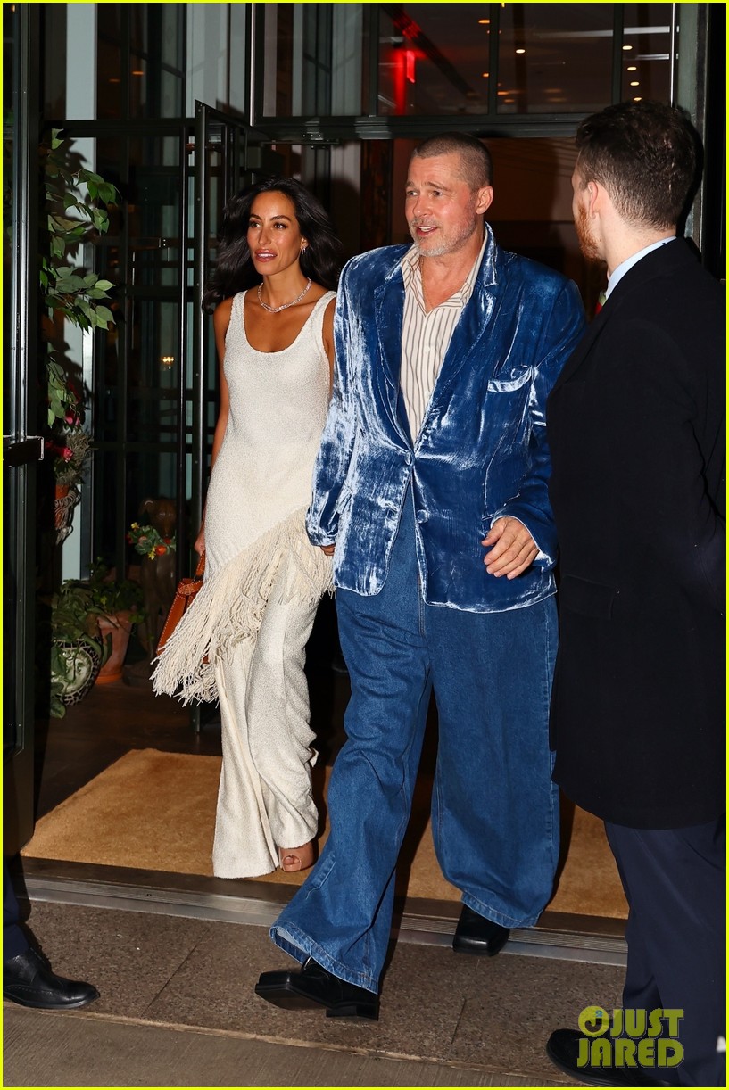 Brad Pitt Wears Flashy Jacket to NYC Dinner Date With Girlfriend Ines
