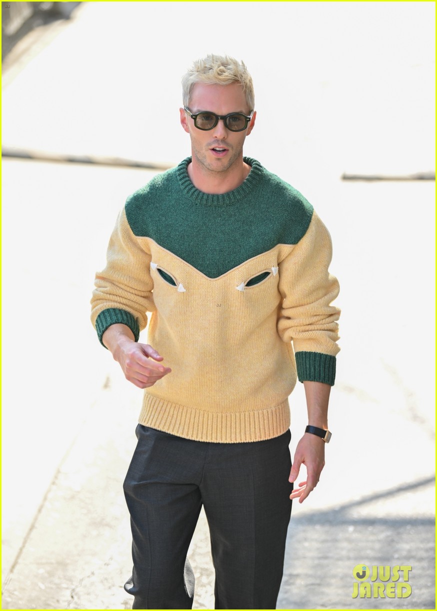 Nicholas Hoult Debuts Bleached Blonde Hair While Arriving at 'Jimmy