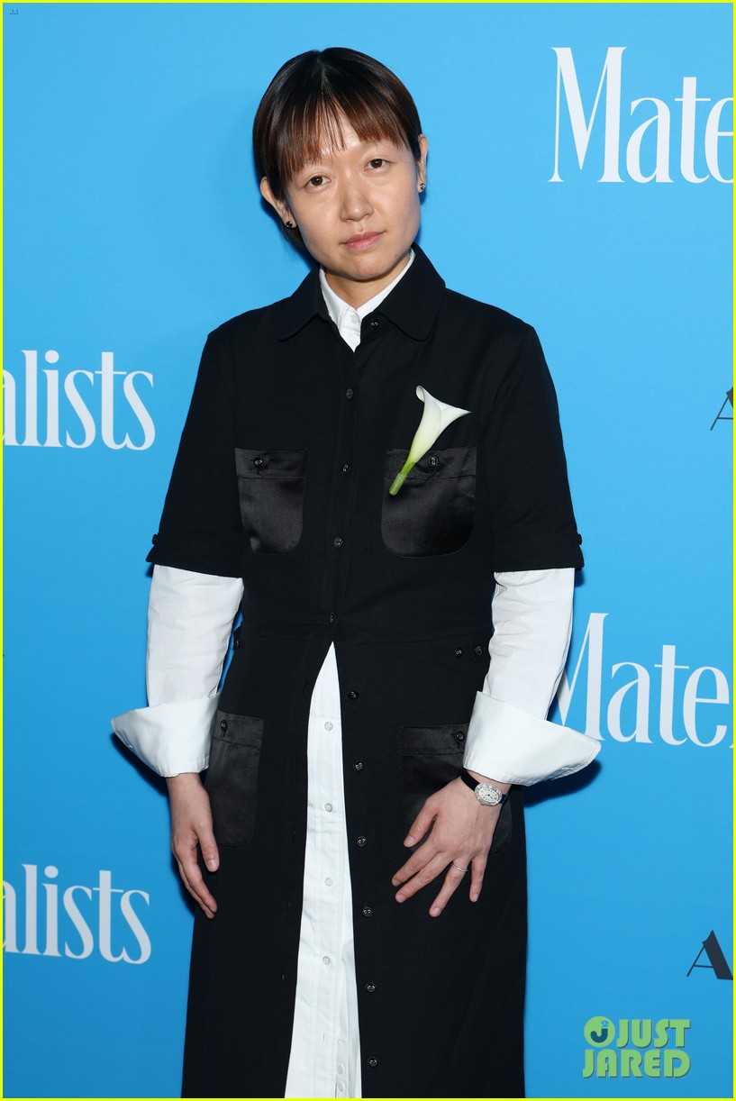 Chris Evans & Dakota Johnson Kiss Pedro Pascal Cutout at 'Materialists ...