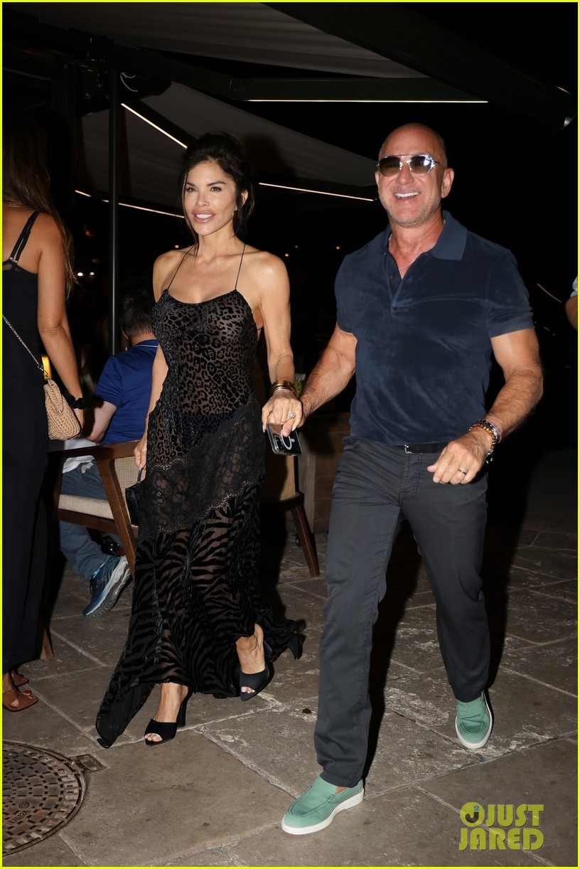 Lauren Sanchez Bezos Wears Sheer AnimalPrint Dress to Dinner with
