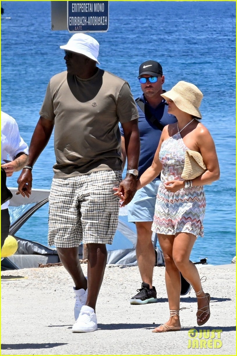 Michael Jordan & Wife Yvette Prieto Hold Hands on Vacation in Greece