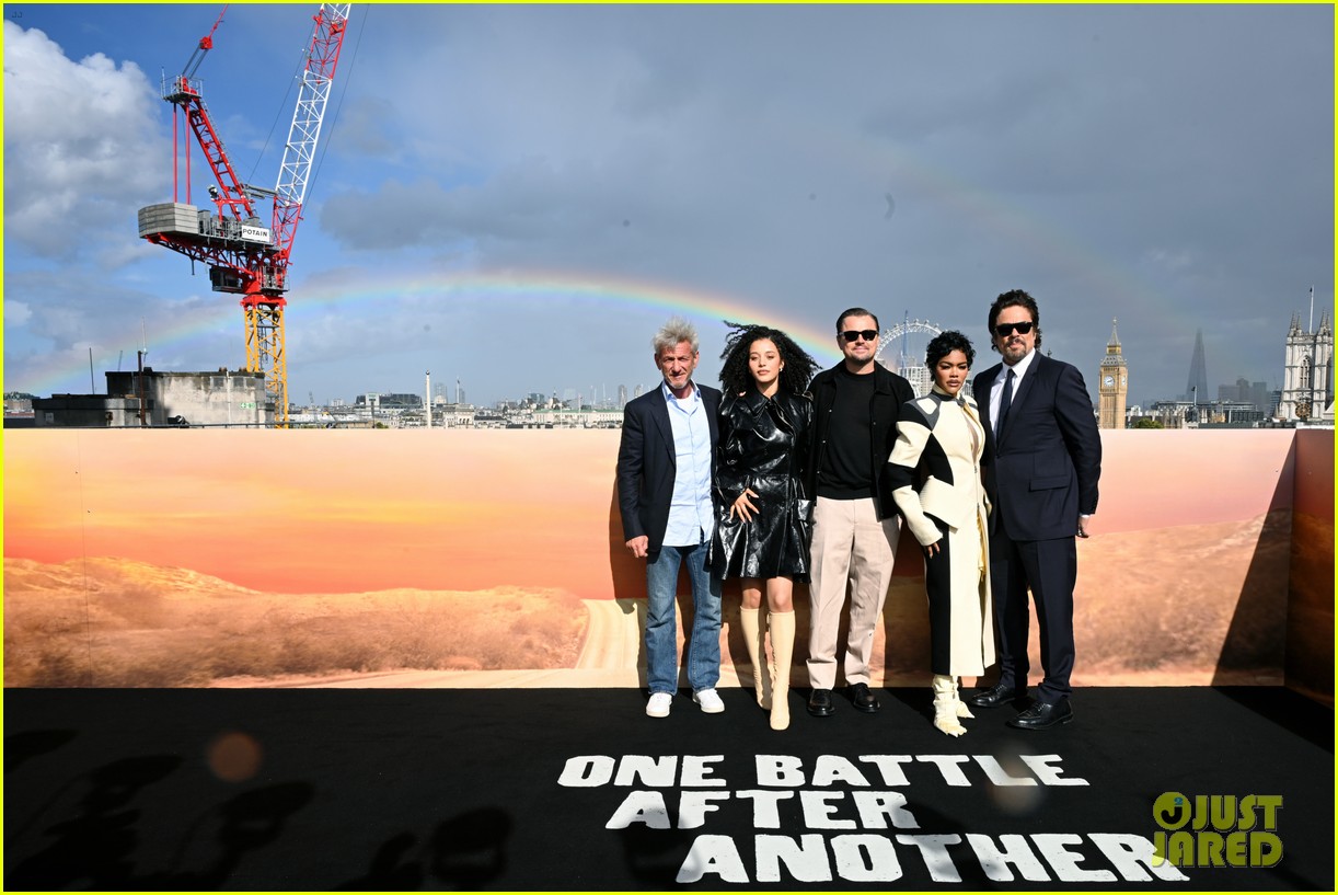 Rainbow Forms Above One Battle After Another Cast During Their Photo One Battle After Another Photo Call Rainbow 04 