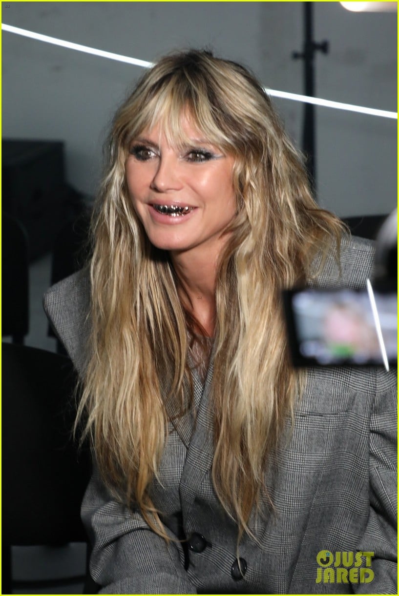 Heidi Klum Wears Fully Sheer Dress & Grillz on Her Teeth at