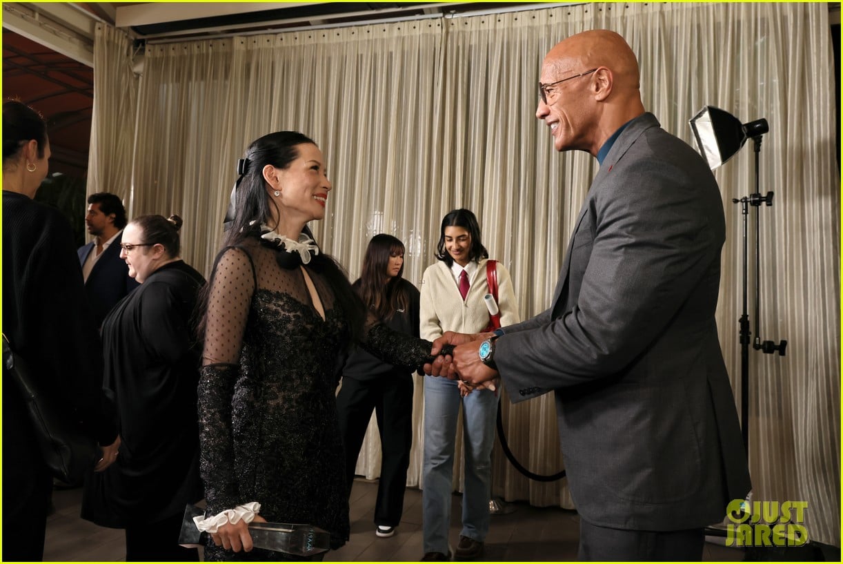 Dwayne Johnson Presents Lucy Liu With the Trailblazer Award at the