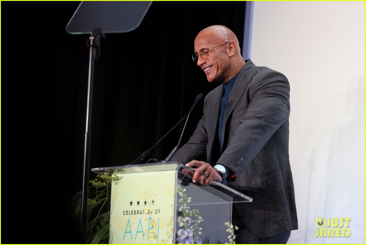 Dwayne Johnson Presents Lucy Liu With