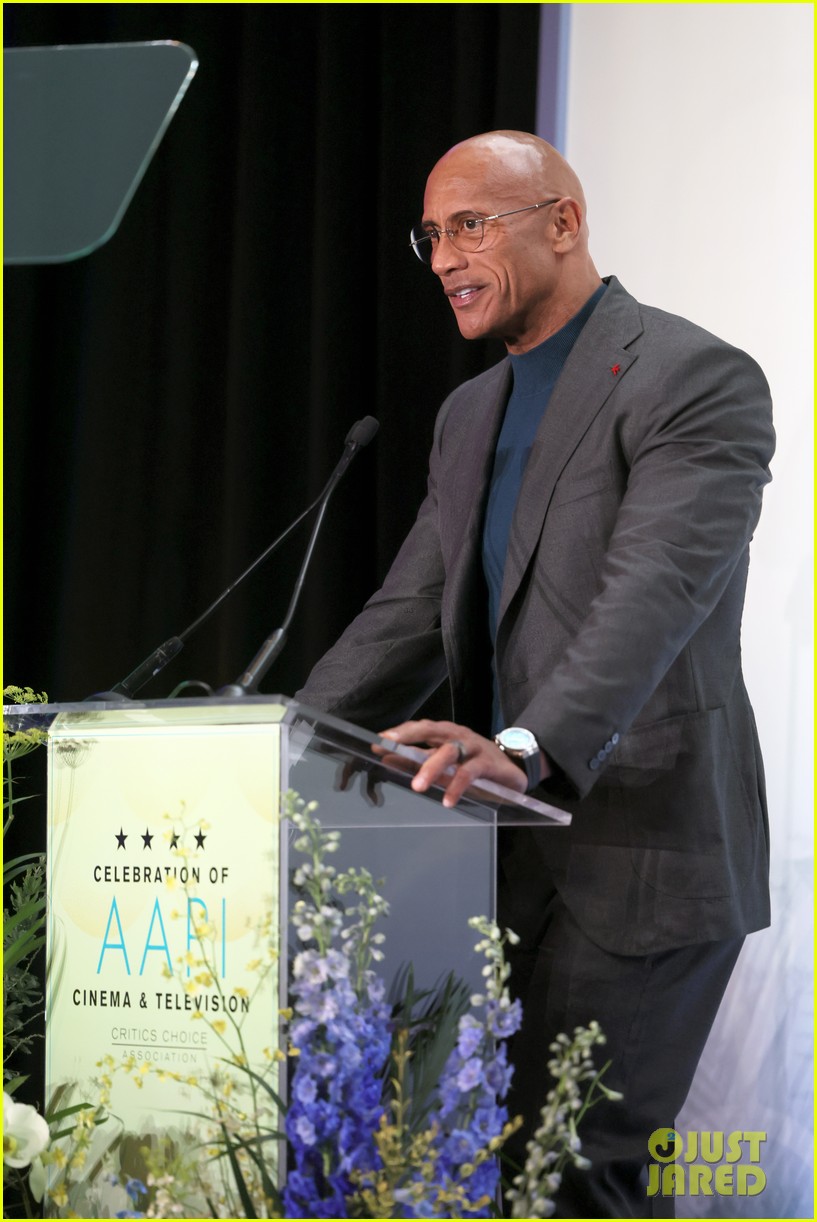 Dwayne Johnson Presents Lucy Liu With the Trailblazer Award at the
