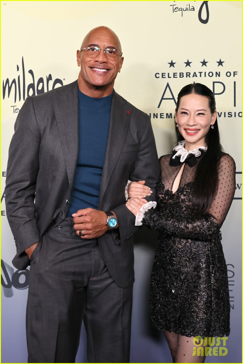 Dwayne Johnson Presents Lucy Liu With the Trailblazer Award at the