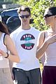 joey king logan lerman dog walk double date 03