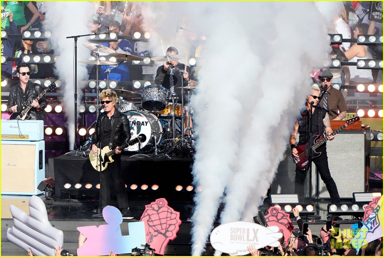 Green Day At Super Bowl 2026 Band Performs Greatest Hits Medley During Green Day Super Bowl Performance 02 