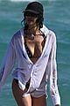 irina shayk wears polka dot bikini beach day in miami 02