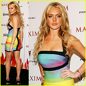 Lindsay Lohan Walks Into a Rainbow