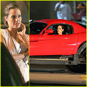 Angelina Jumps into a Hot Ride