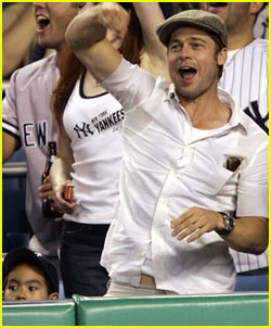 Brad Pitt & Maddox: Let's Go Yankees!