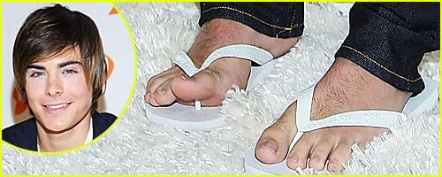 Zac Efron Has Hairy Feet