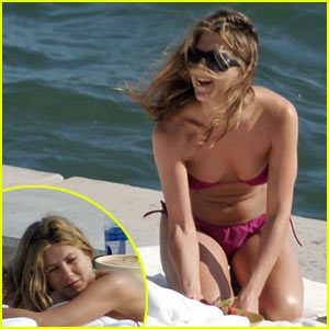 Jennifer Aniston's Bikini is Barely There