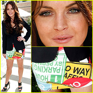 Lindsay Lohan's Traffic Sign Skirt