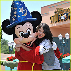 Selena Gomez and Mickey Mouse Hug It Out