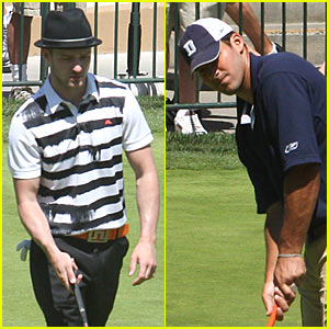 Justin Timberlake & Tony Romo Tee Off