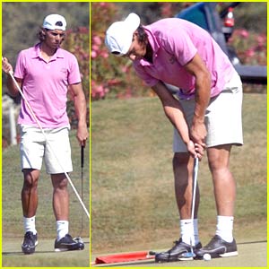 Rafael Nadal Putts in Pink