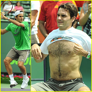 Roger Federer Goes Sony Shirtless