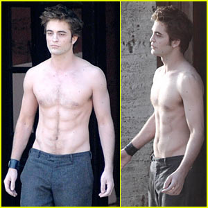 Robert Pattinson: 'New Moon' Shirtless!