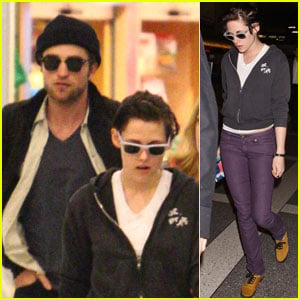 Robert Pattinson & Kristen Stewart Touch Down Together