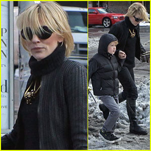 Cate Blanchett and Her Boys Head Home in the Snow