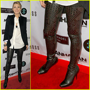 Blake Lively Rocks Perforated Thigh-High-Boots